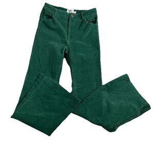 Princess Polly Nadia Corduroy Pants Jeans Sz 4 Green Flare Leg Bell Bottoms Boho